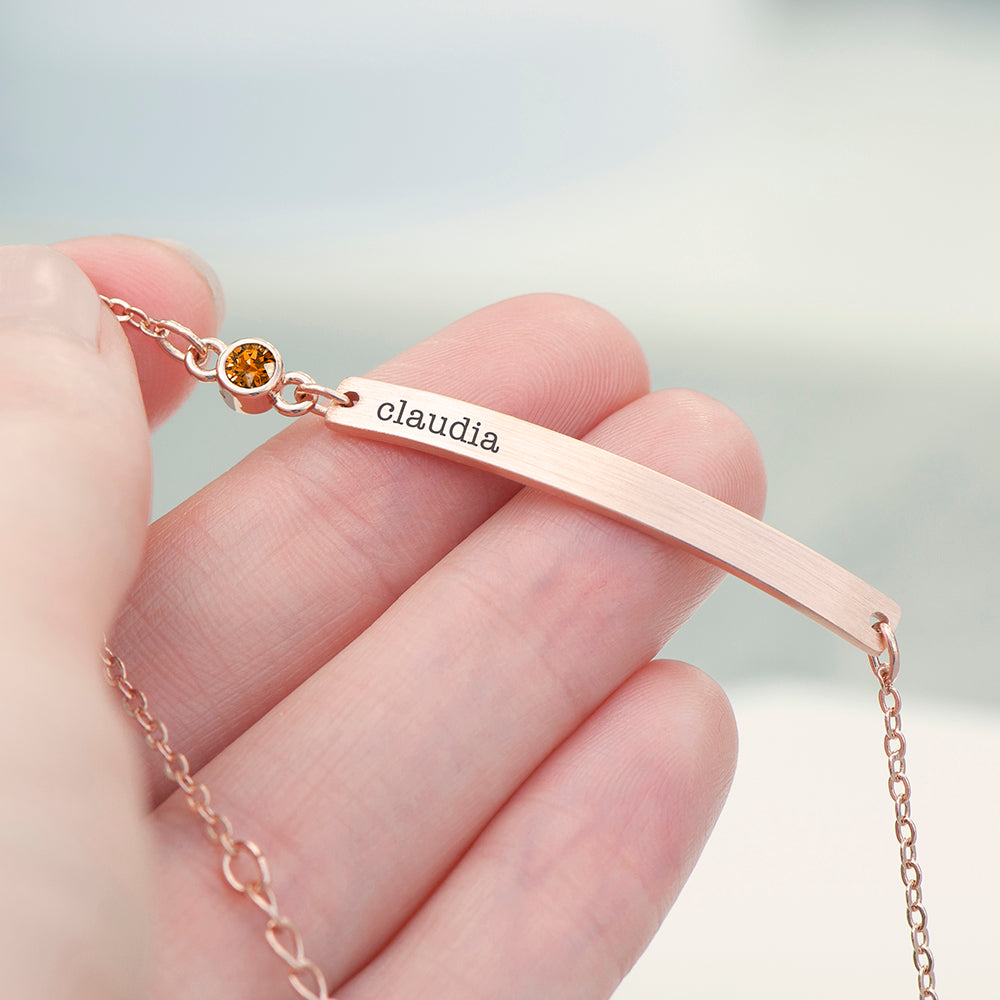 Personalised Rose Gold Birthstone Crystal Bracelet