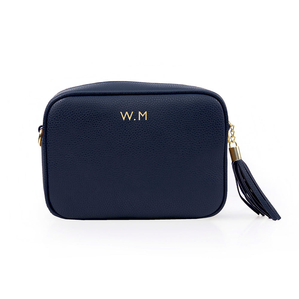 Personalised Luxury Crossbody Bag in Navy