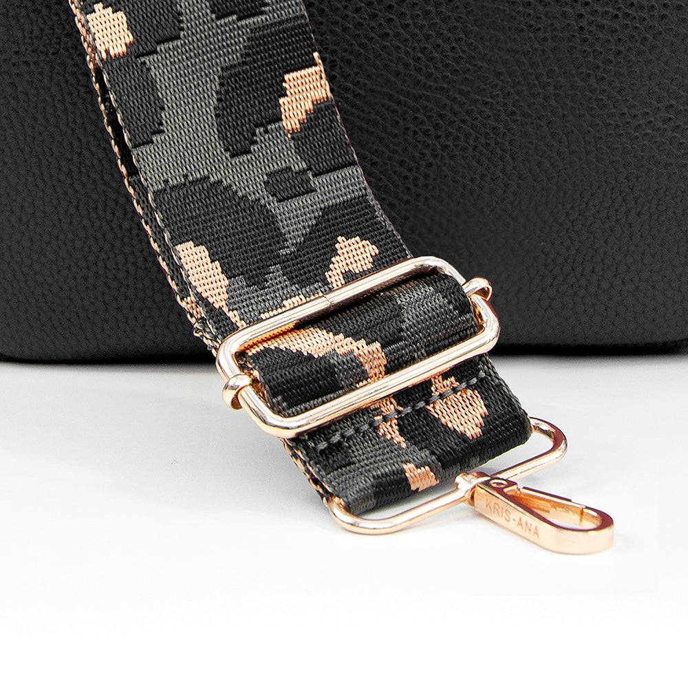 Personalised Luxury Crossbody Bag in Black