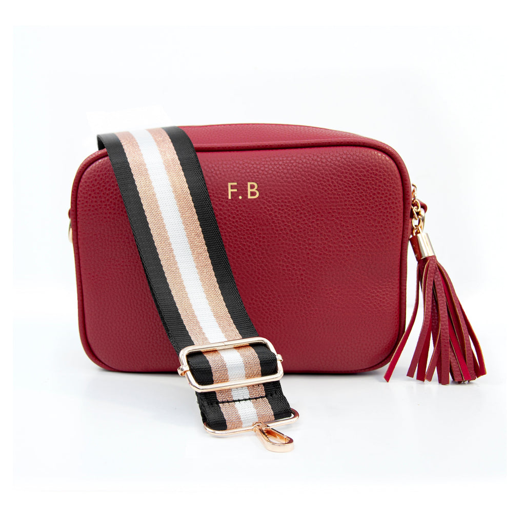 Personalised Red Crossbody Bag in Vegan Leather