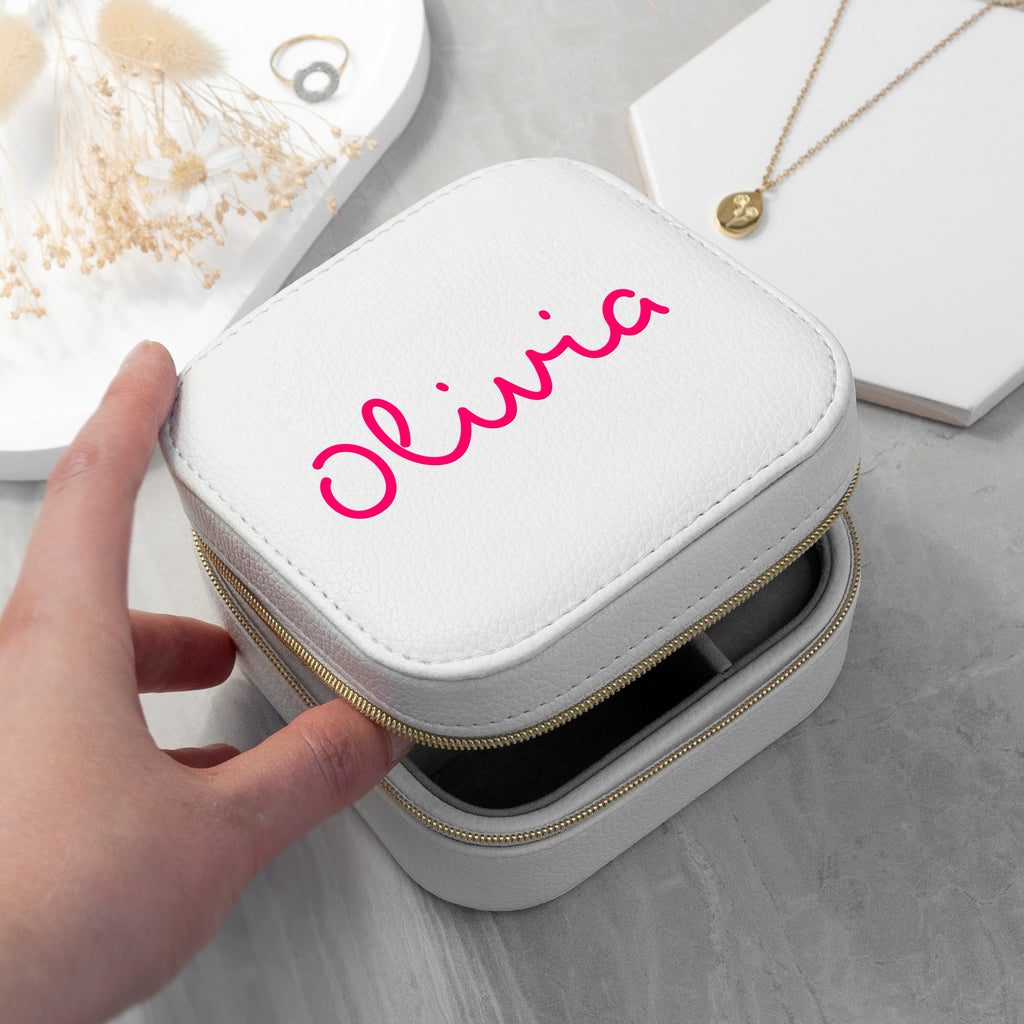 Personalised White Summer Jewellery Case
