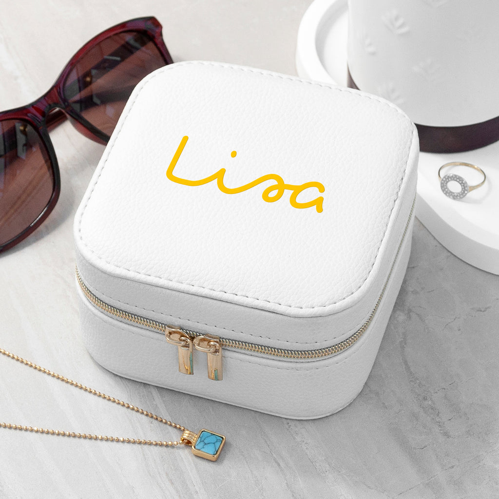 Personalised White Summer Jewellery Case