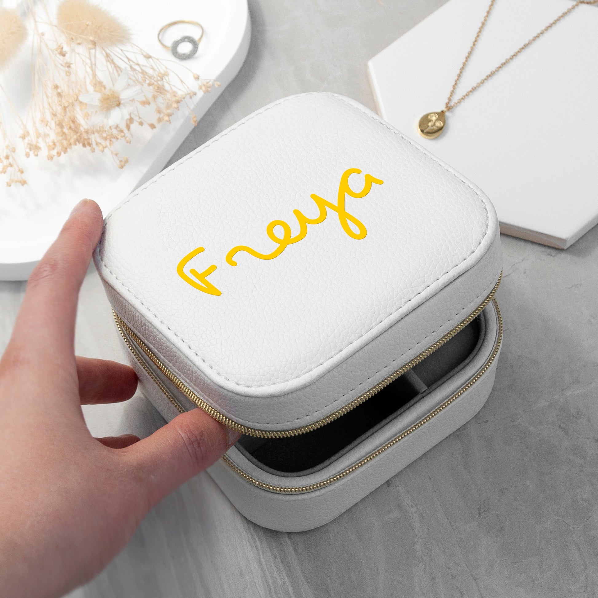 Personalised White Summer Jewellery Case
