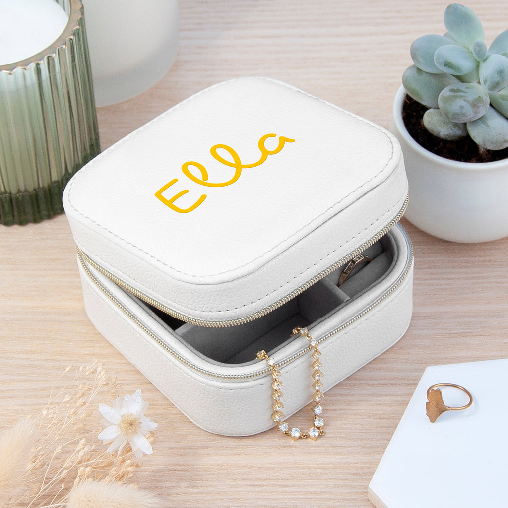 Personalised White Summer Jewellery Case