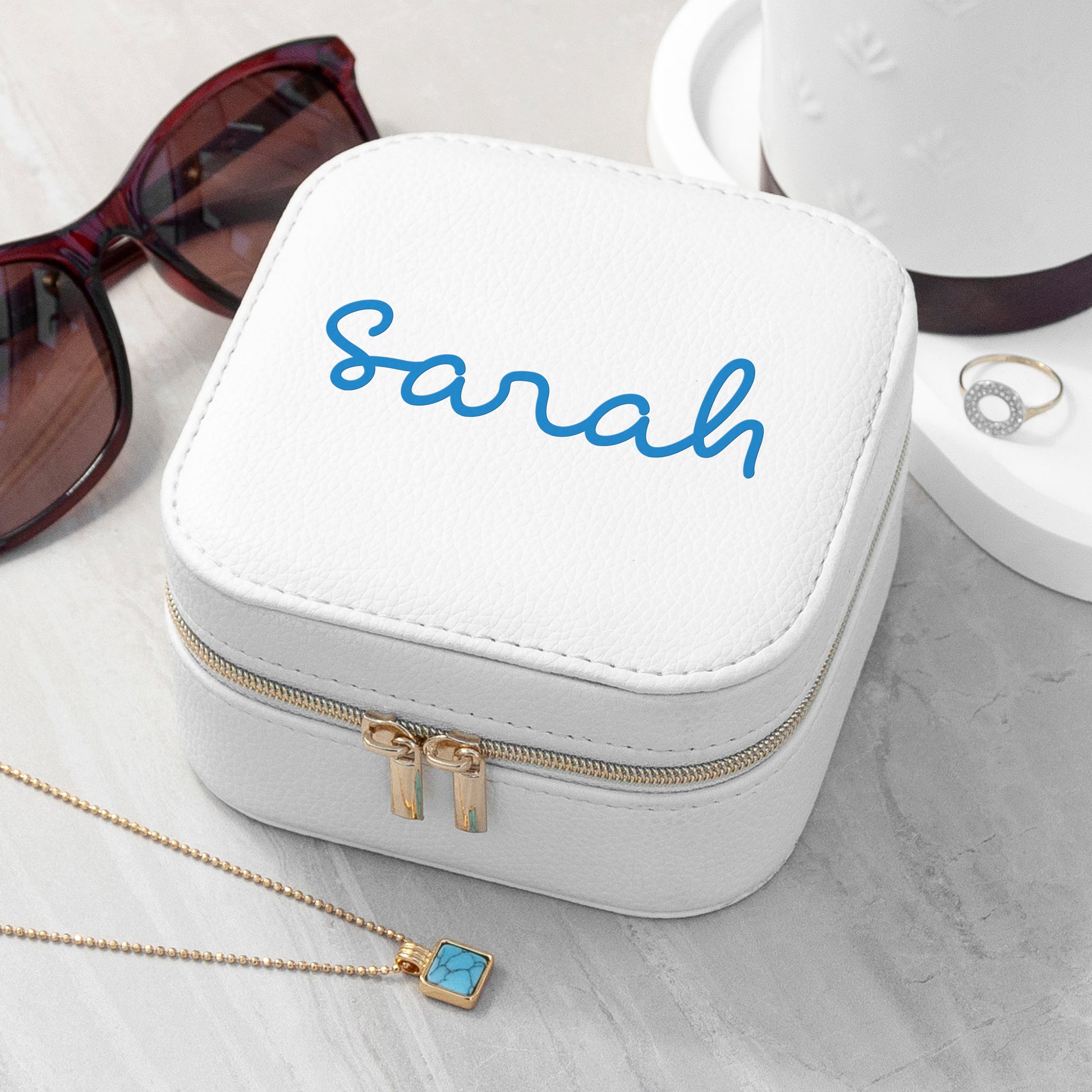 Personalised White Summer Jewellery Case