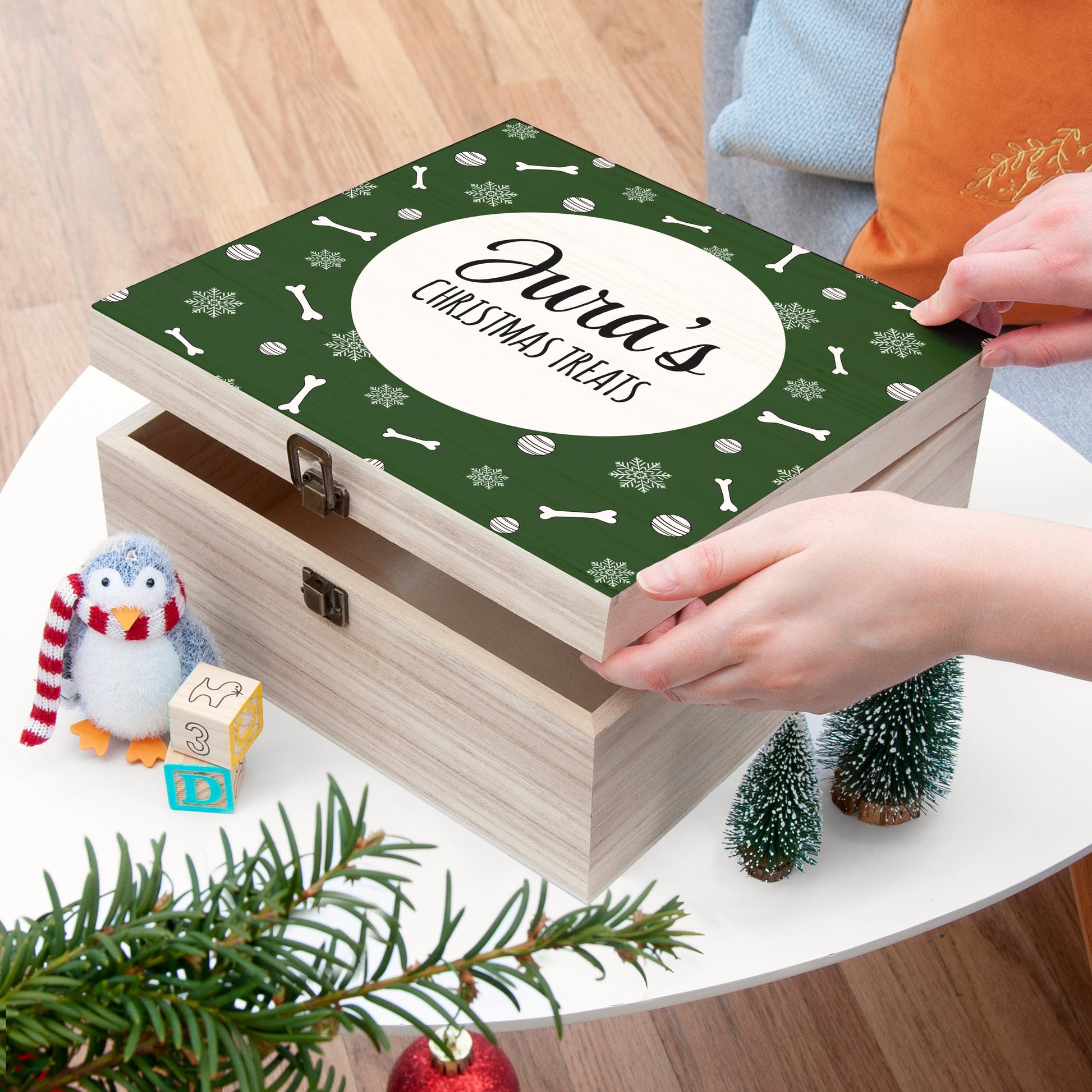 Personalised Dog Treats Christmas Box