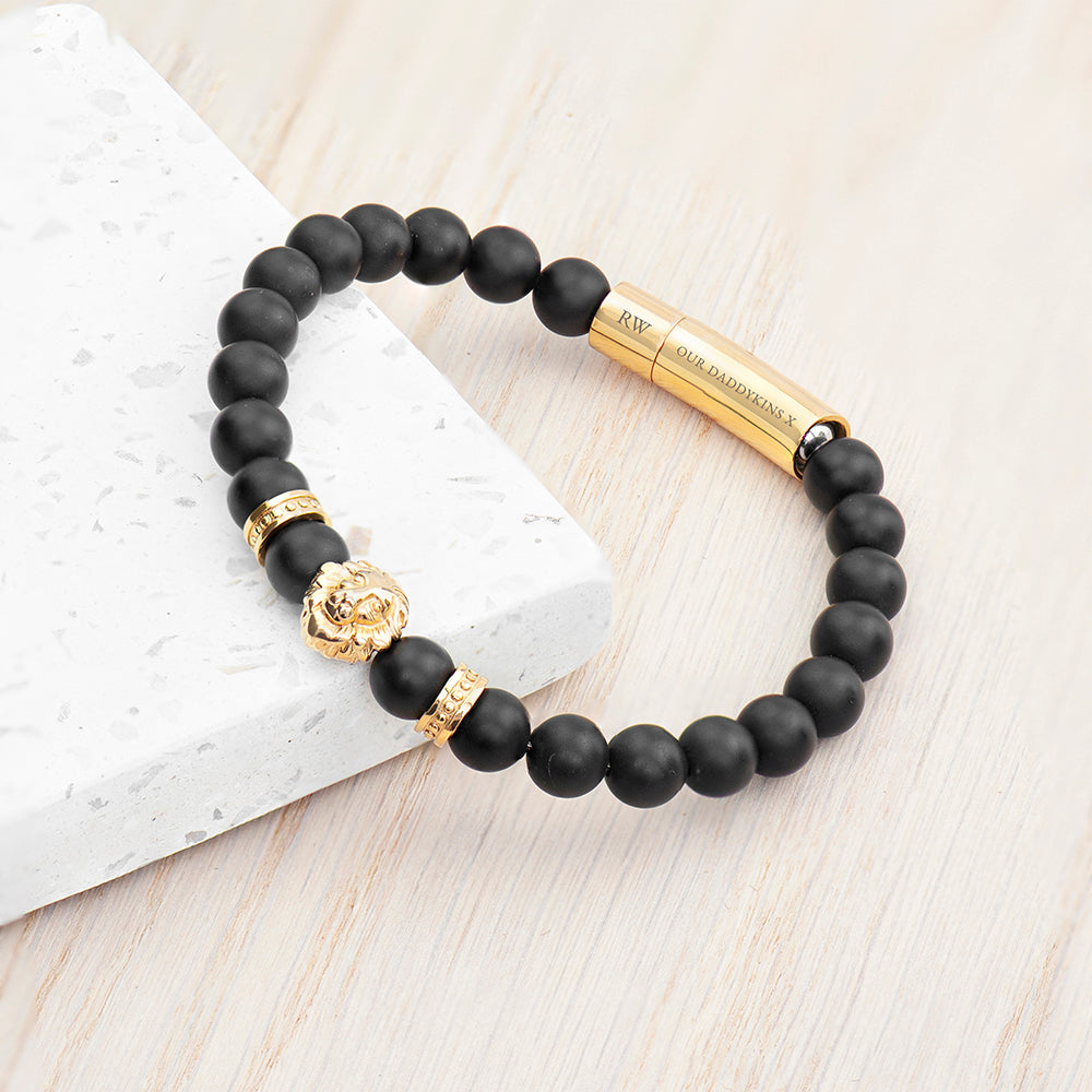 Personalised Men's Golden Lion Bracelet
