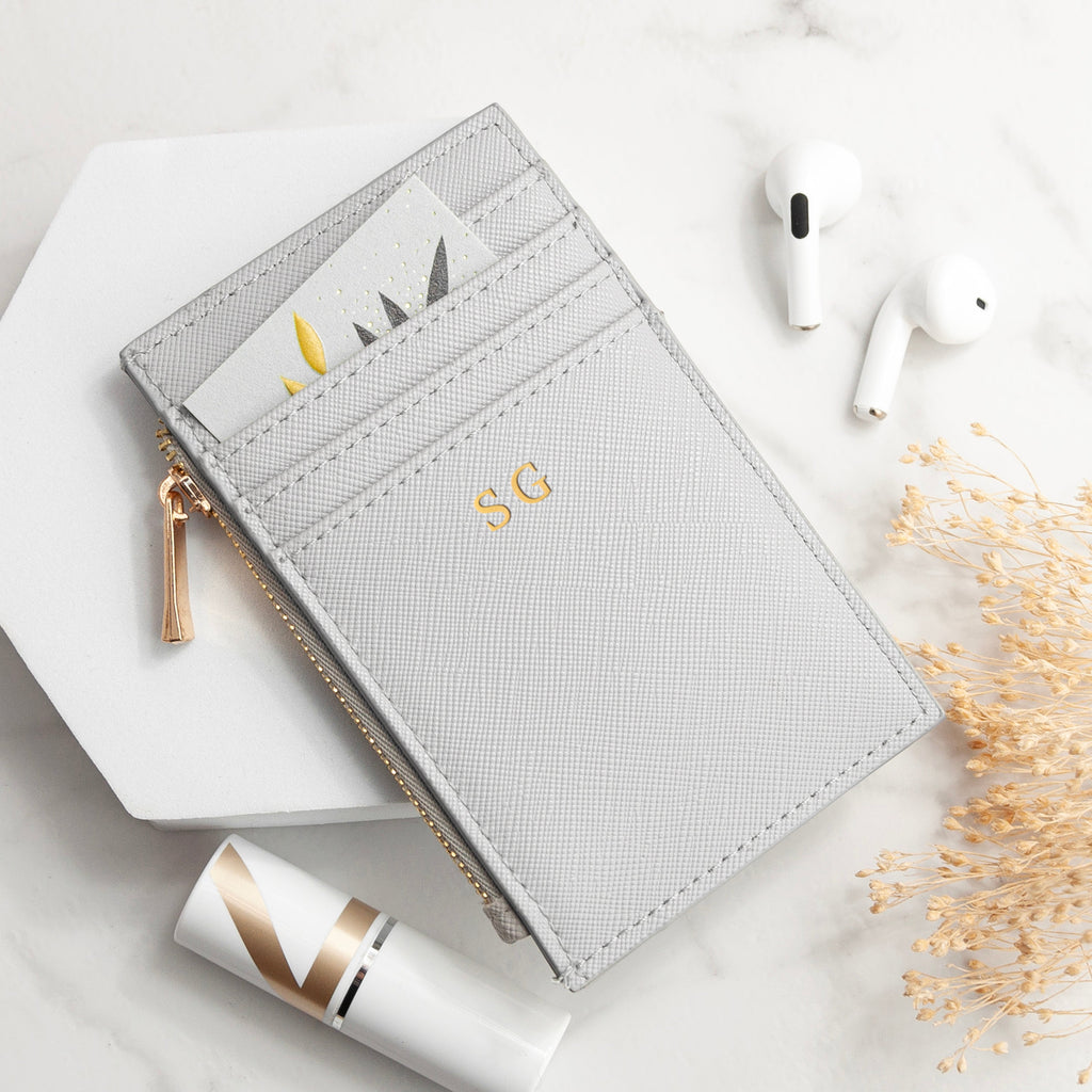 Monogrammed Card Holder in Vegan Leather