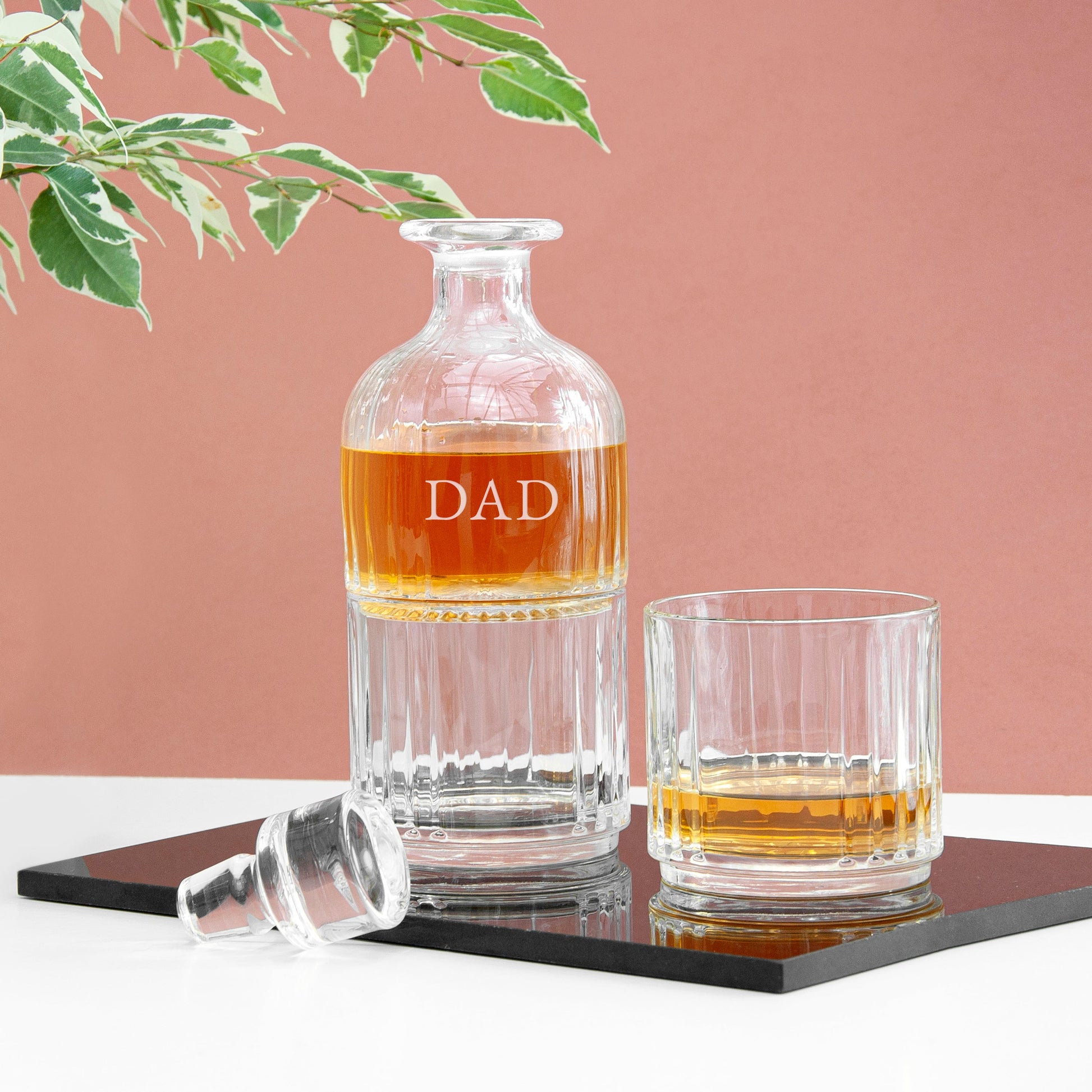 Personalised Stacking Whisky Decanter and Tumblers Set