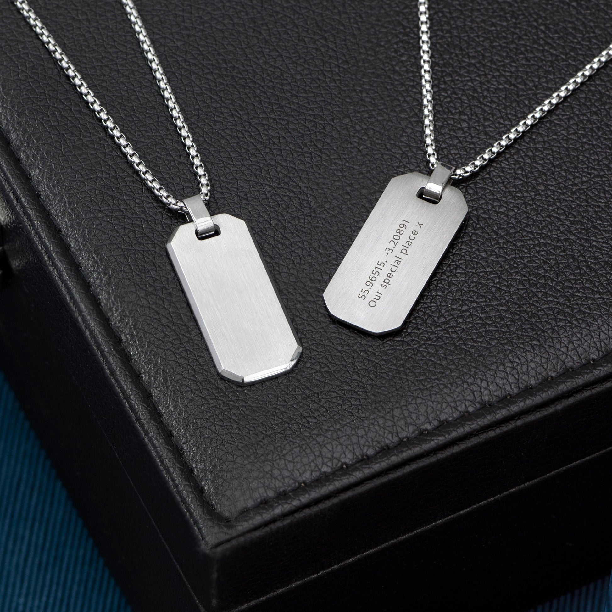 Personalised Silver Dog Tag Necklace for Men