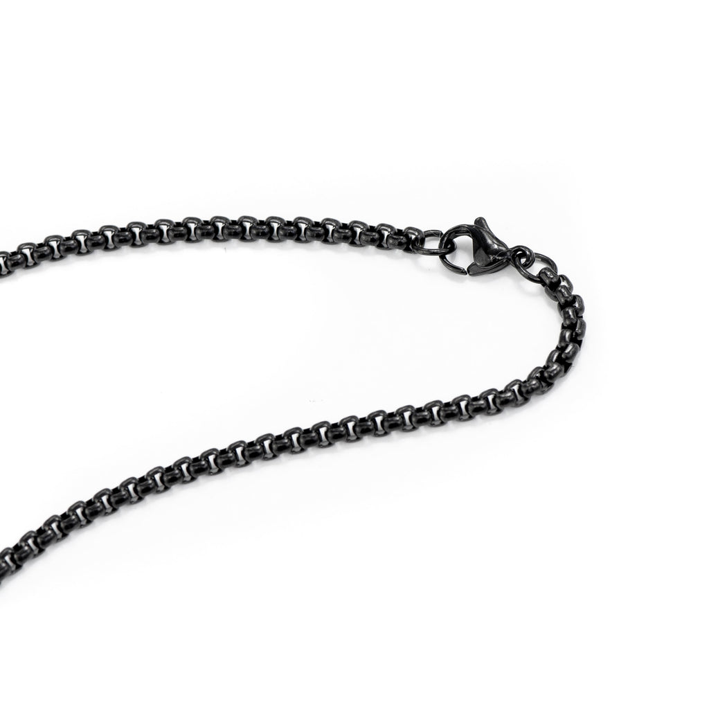 Personalised Men's Black Tyretread Necklace