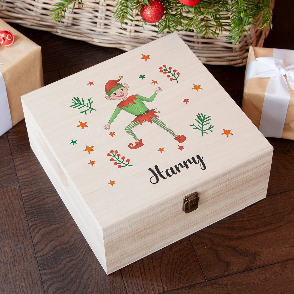 Personalised Boy Elf Christmas Eve Box