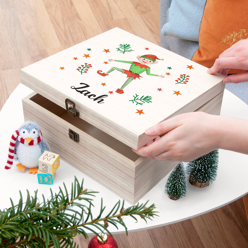 Personalised Boy Elf Christmas Eve Box