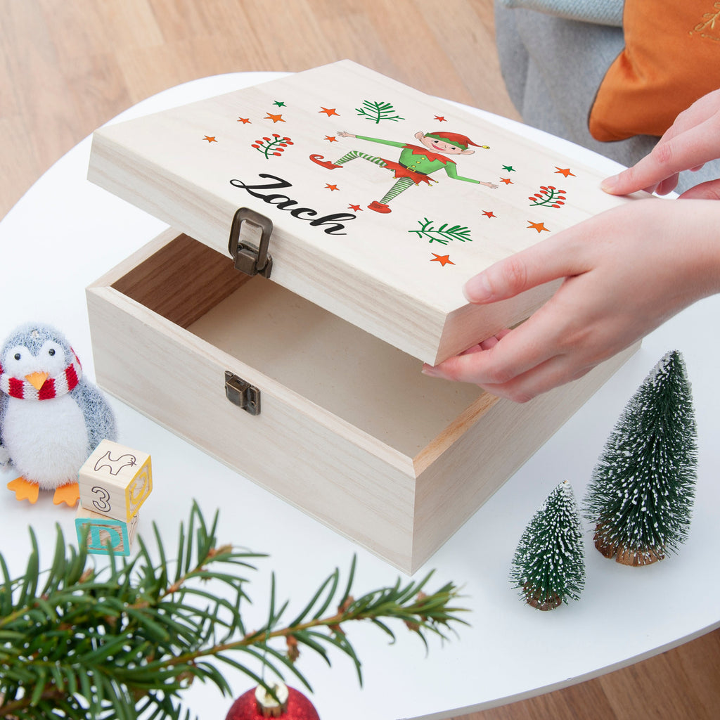 Personalised Boy Elf Christmas Eve Box