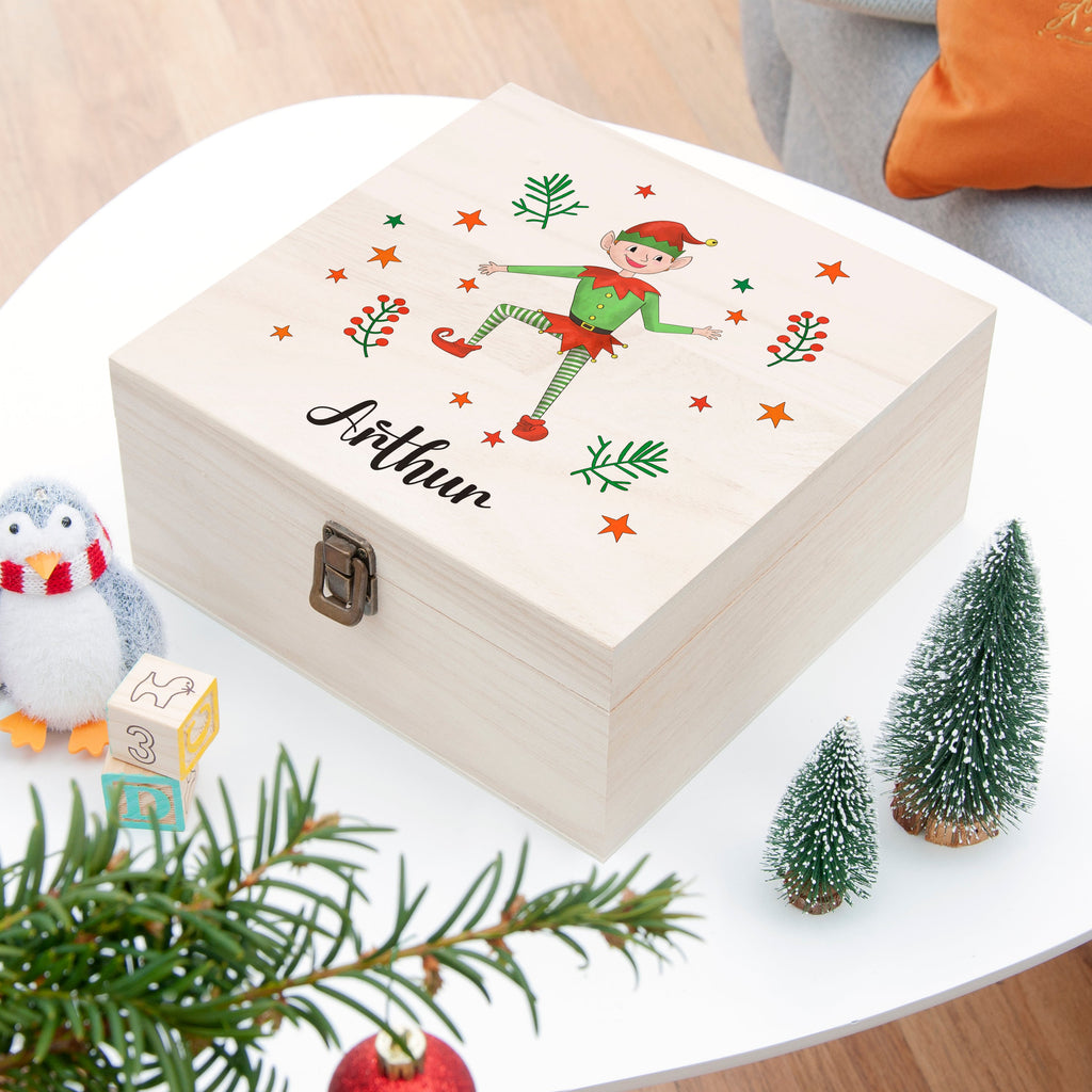 Personalised Boy Elf Christmas Eve Box