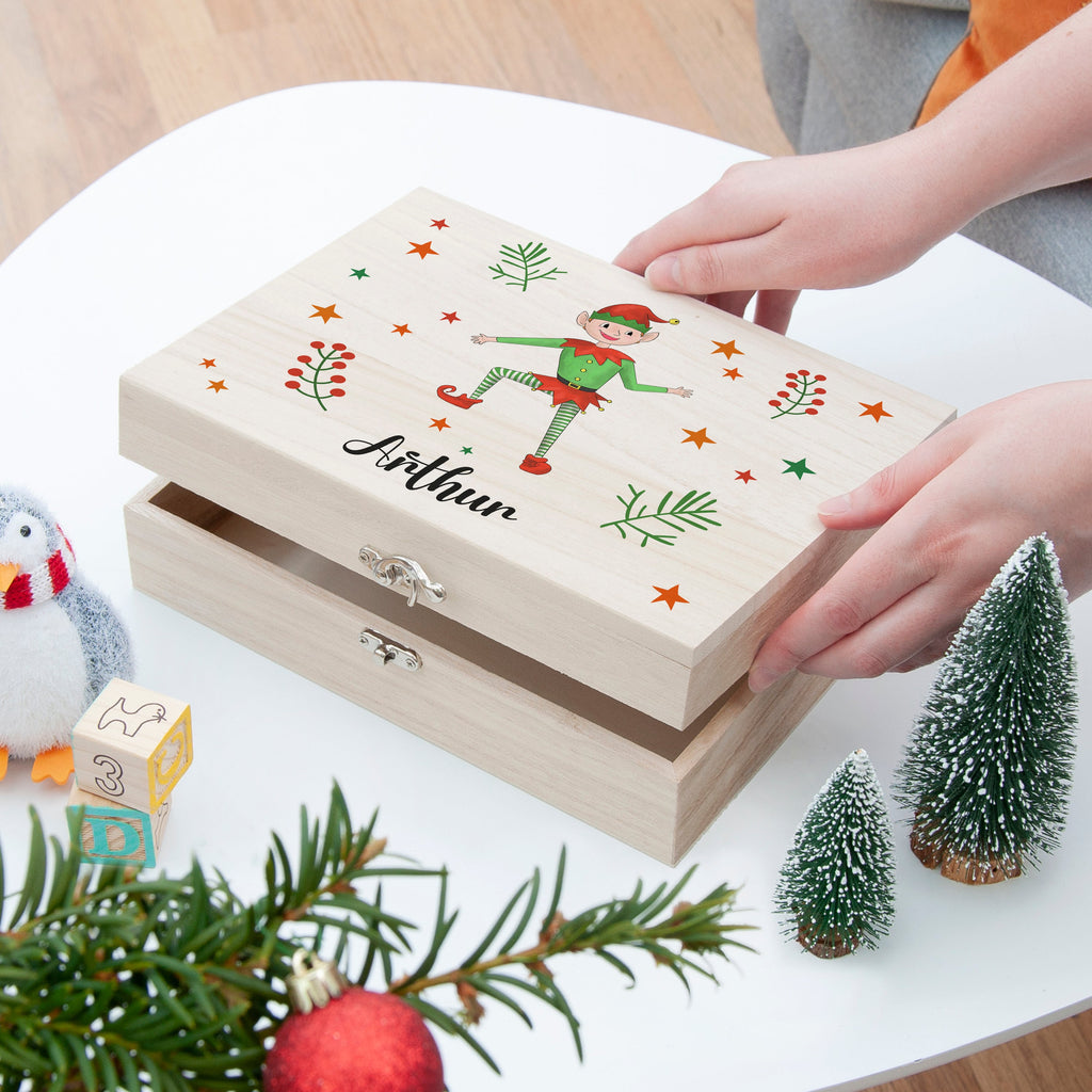 Personalised Boy Elf Christmas Eve Box