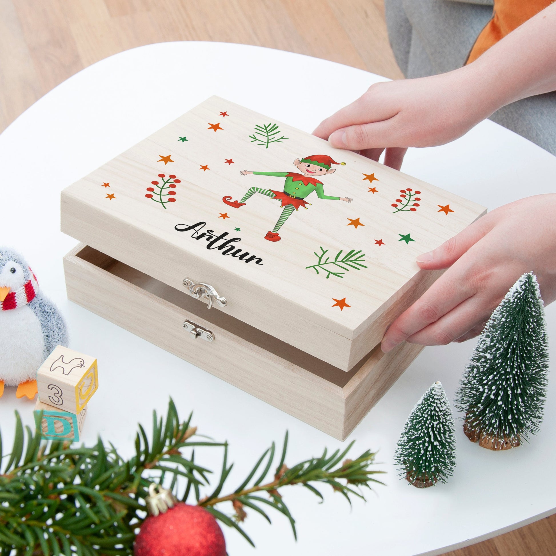 Personalised Boy Elf Christmas Eve Box