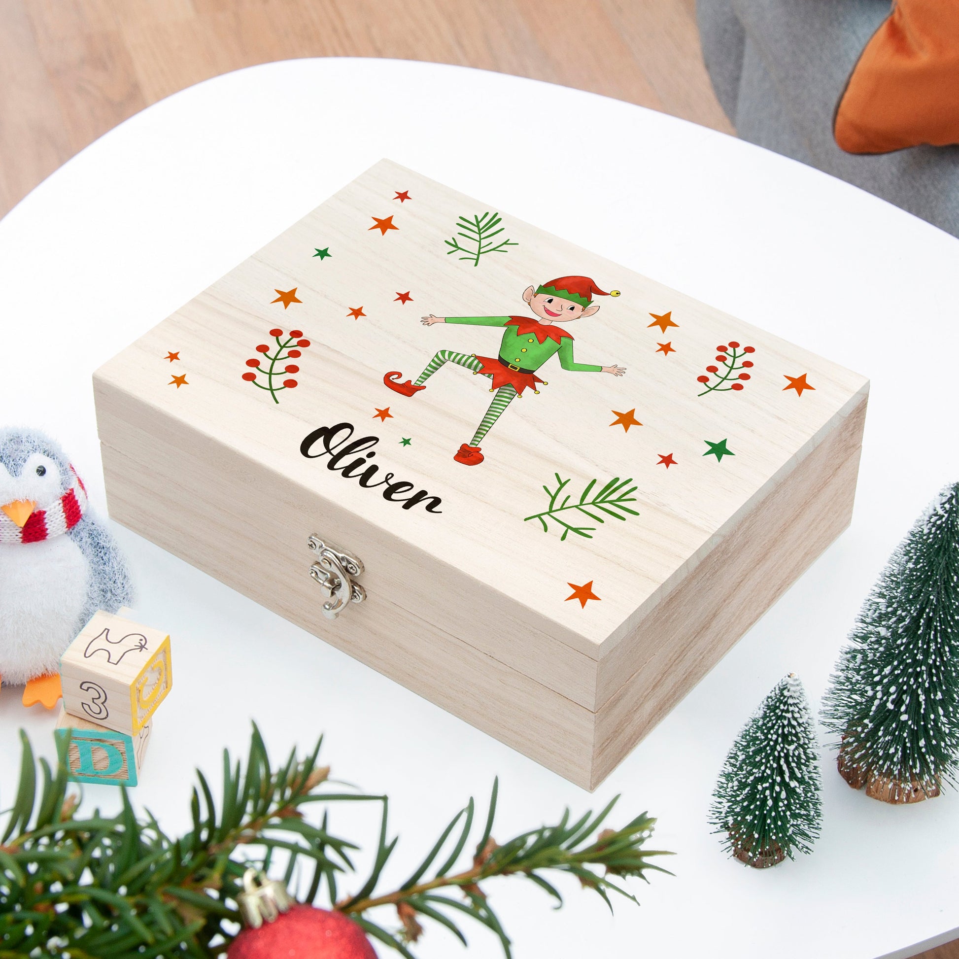Personalised Boy Elf Christmas Eve Box
