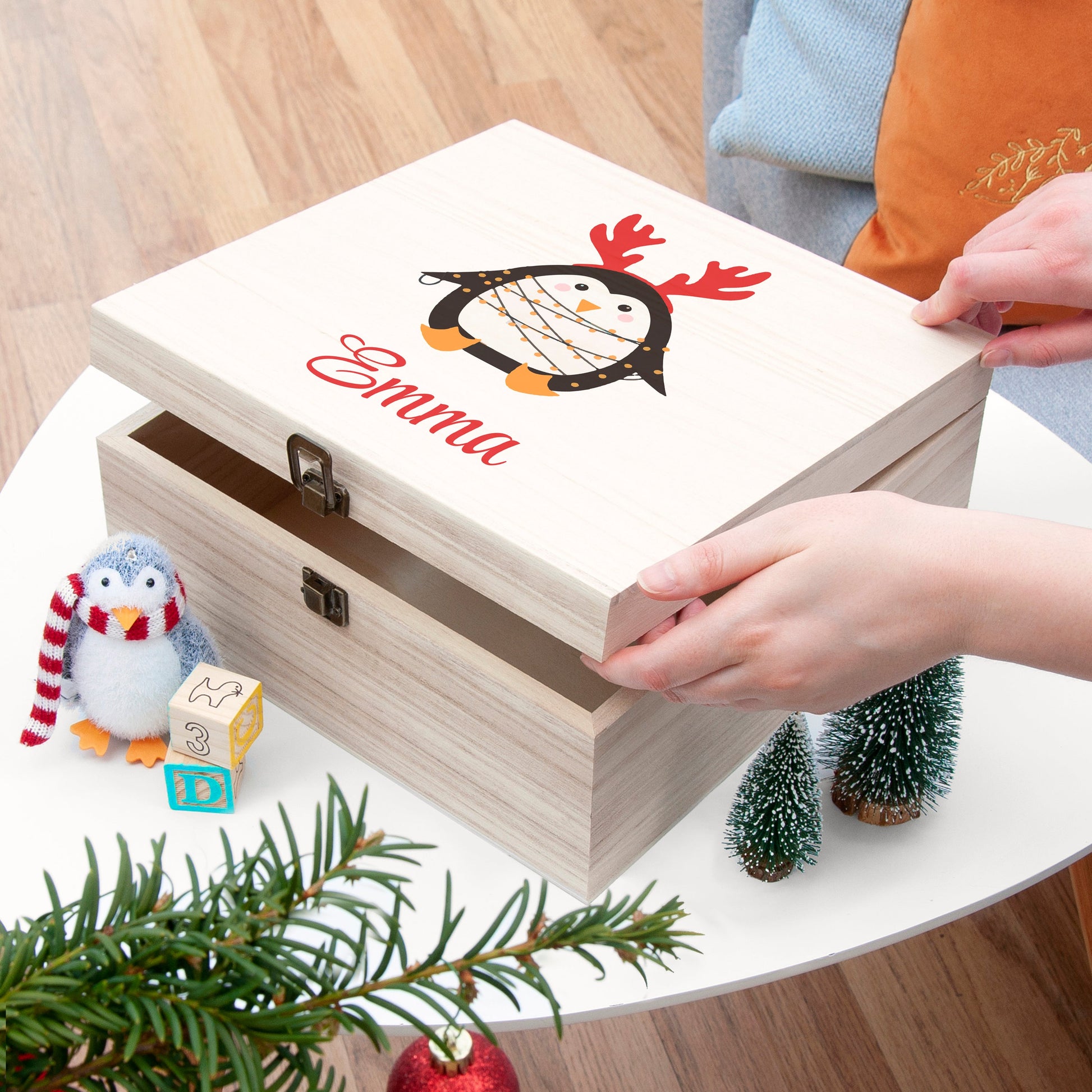 Personalised Festive Penguin Christmas Eve Box