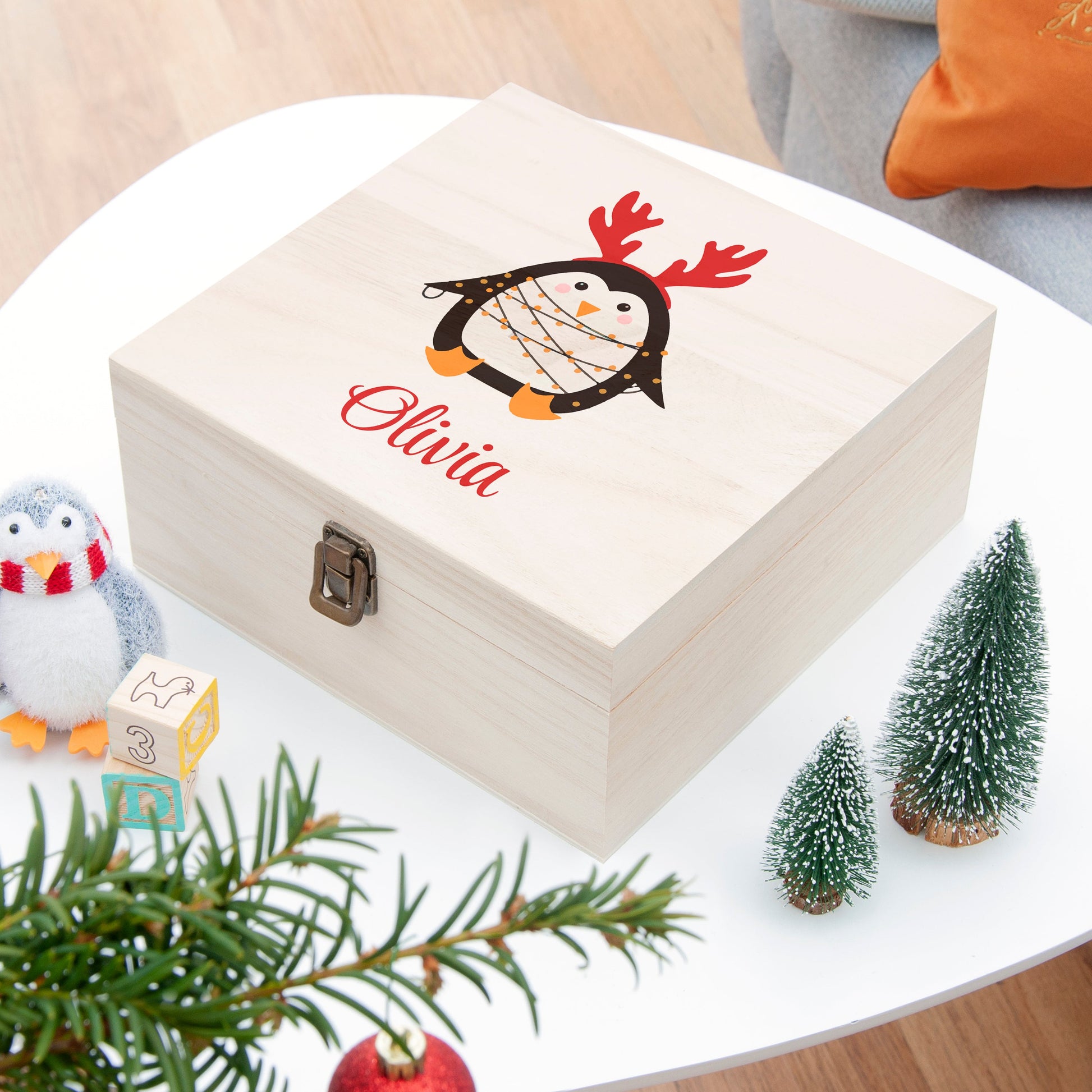 Personalised Festive Penguin Christmas Eve Box