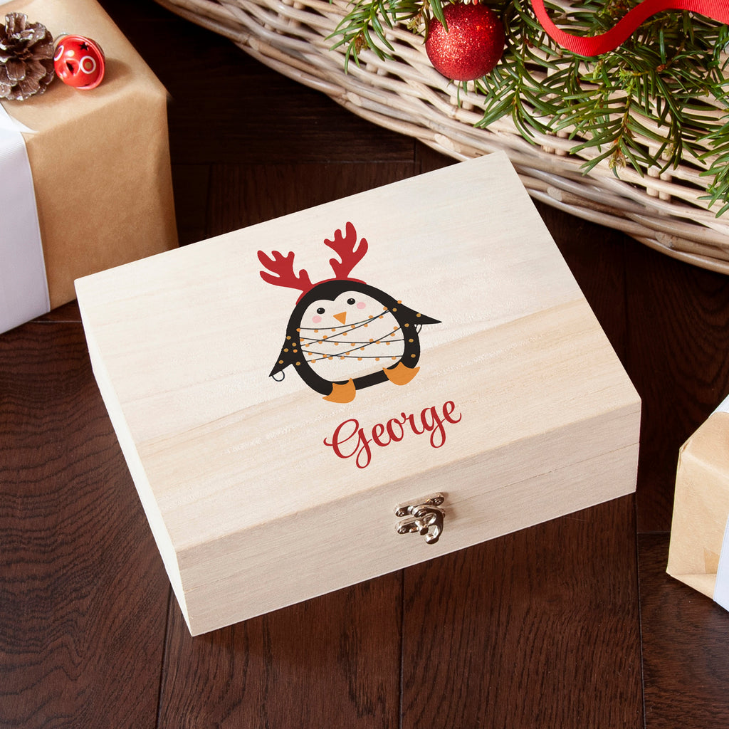 Personalised Festive Penguin Christmas Eve Box
