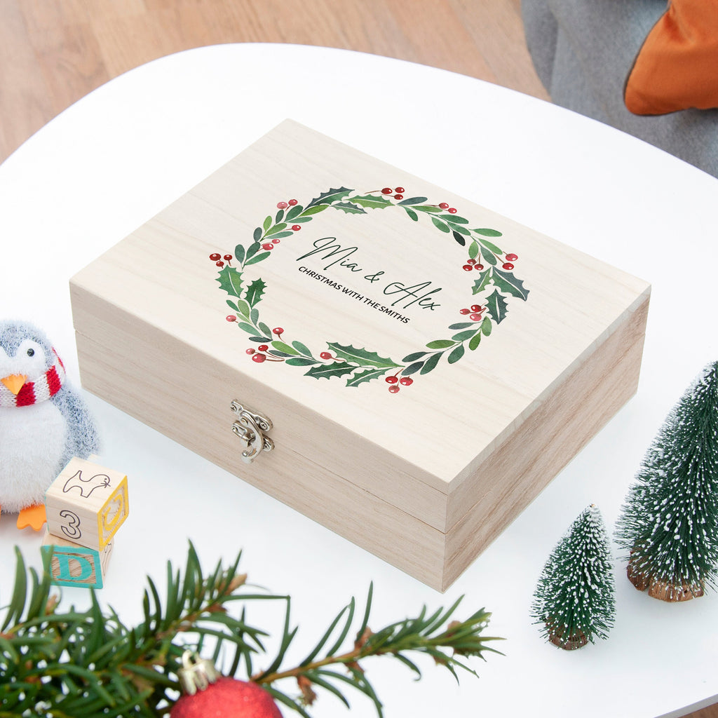 Personalised Couple's Wreath Christmas Eve Box