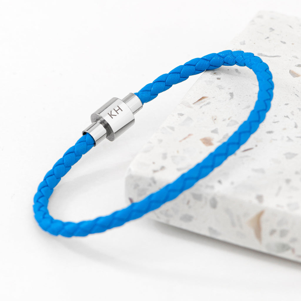 Personalised Men's Anchor Woven Leather Bracelet