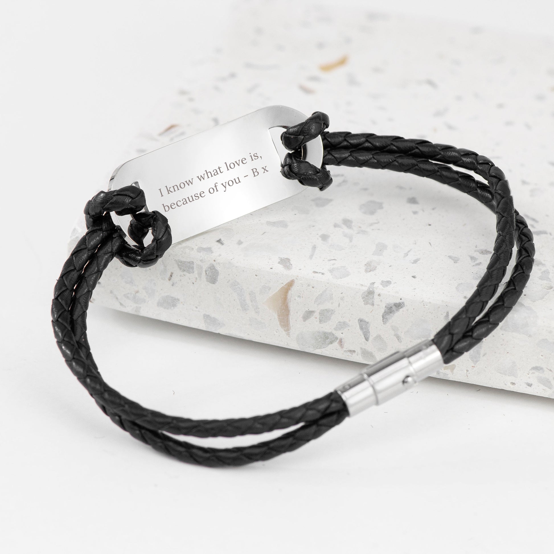 Personalised Men's Anchor Leather Bracelet