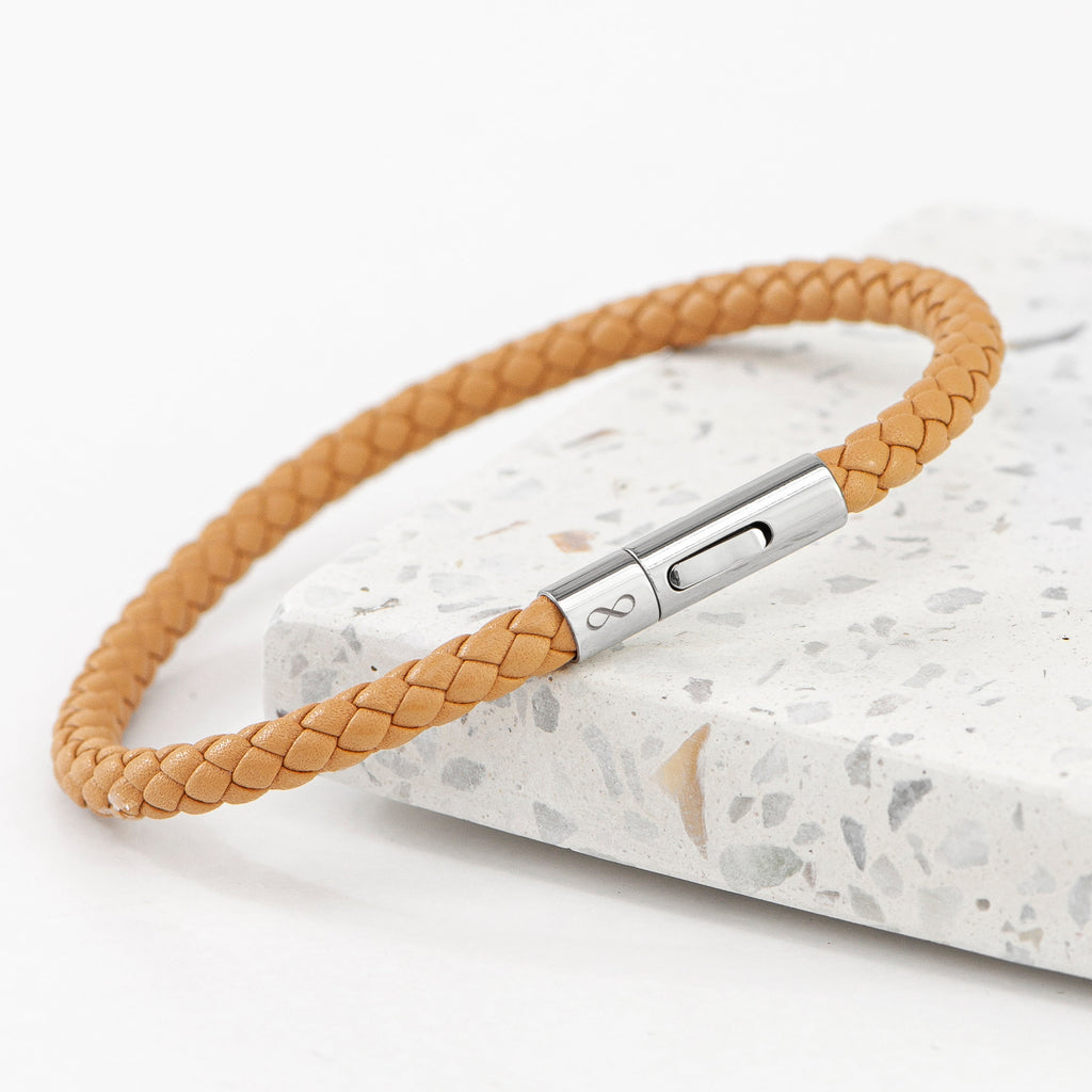 Personalised Men's Infinity Capsule Leather Bracelet