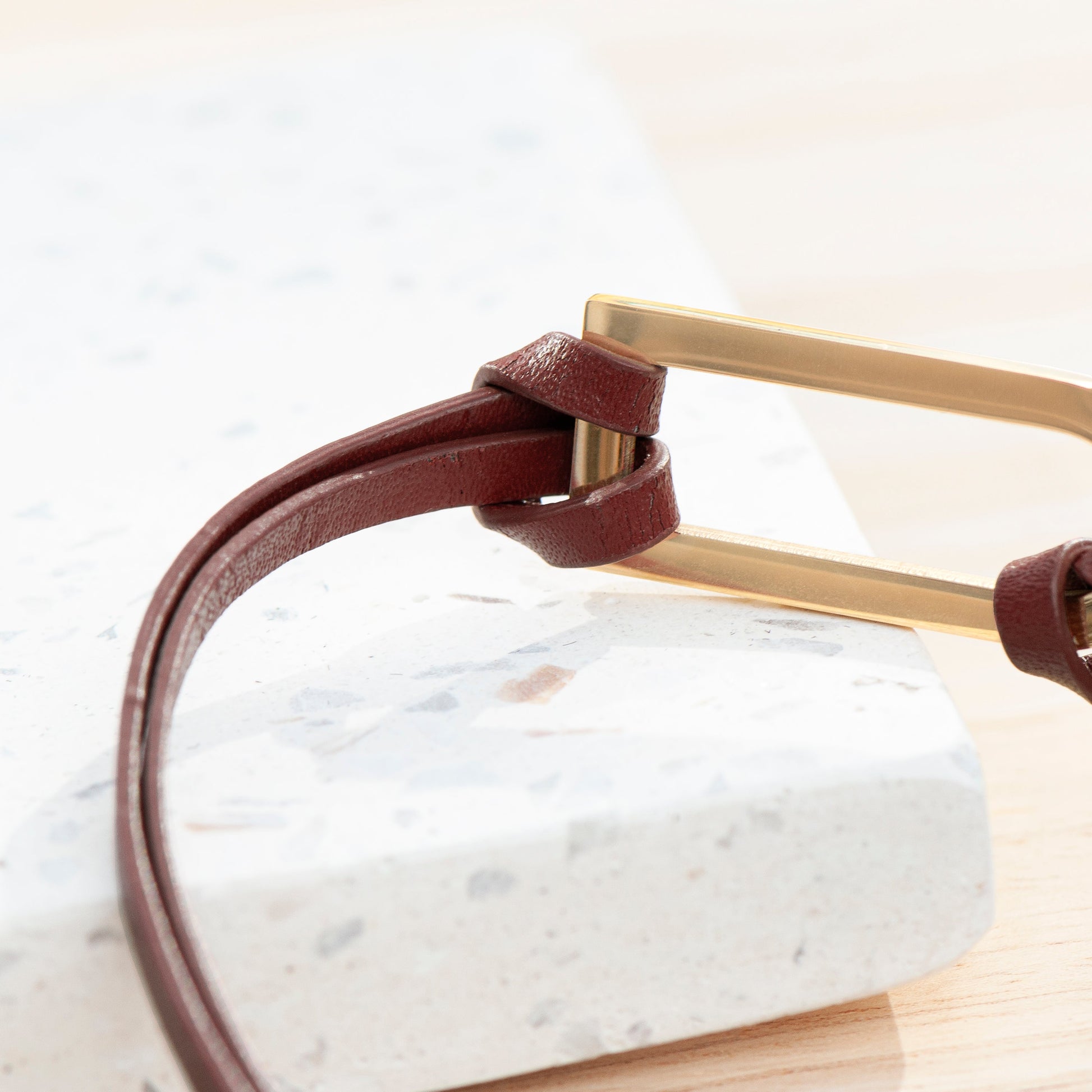 Personalised Men's Brown Leather Bracelet with Gold Bar