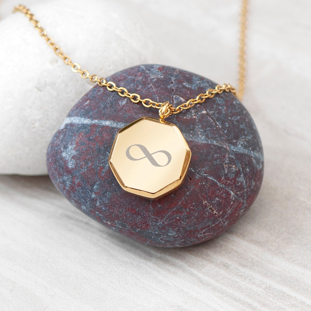 Personalised Men's Infinity Gold Pendant Necklace
