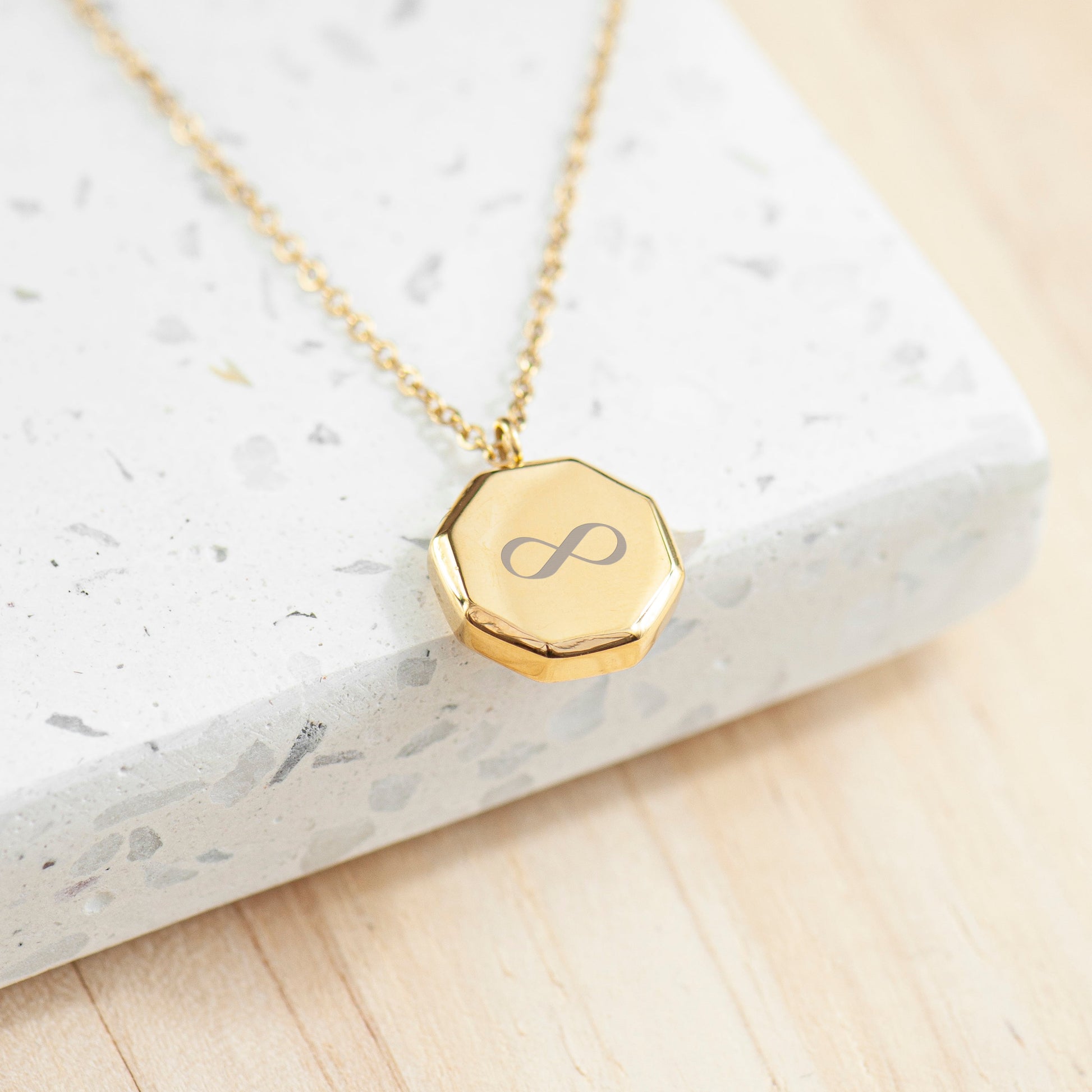 Personalised Men's Infinity Gold Pendant Necklace