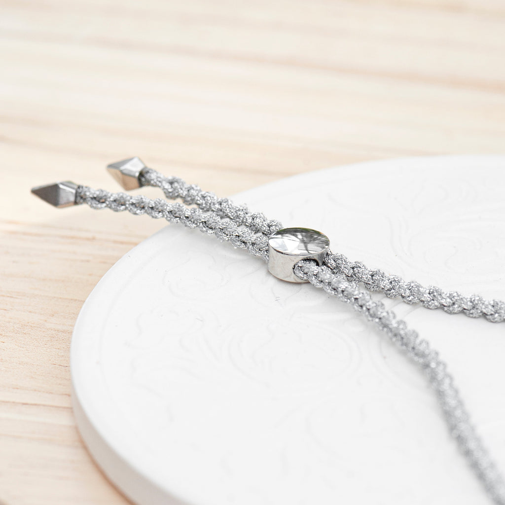 Personalised Silver Rope Bracelet with Custom Engraving