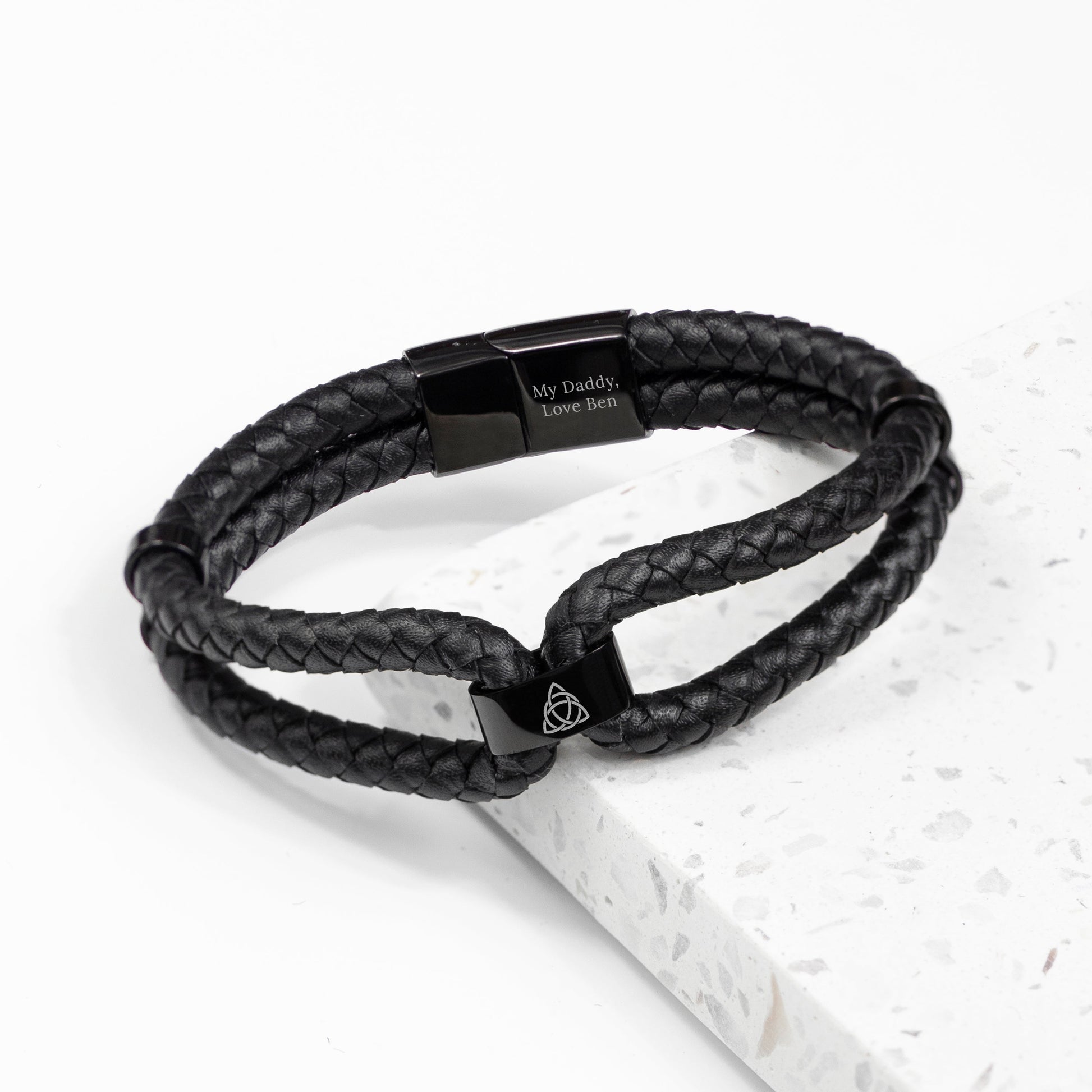 Personalised Men's Dual Leather Bracelet
