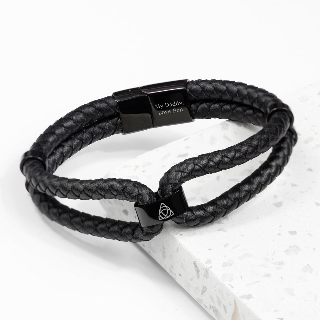 Personalised Men's Dual Leather Bracelet
