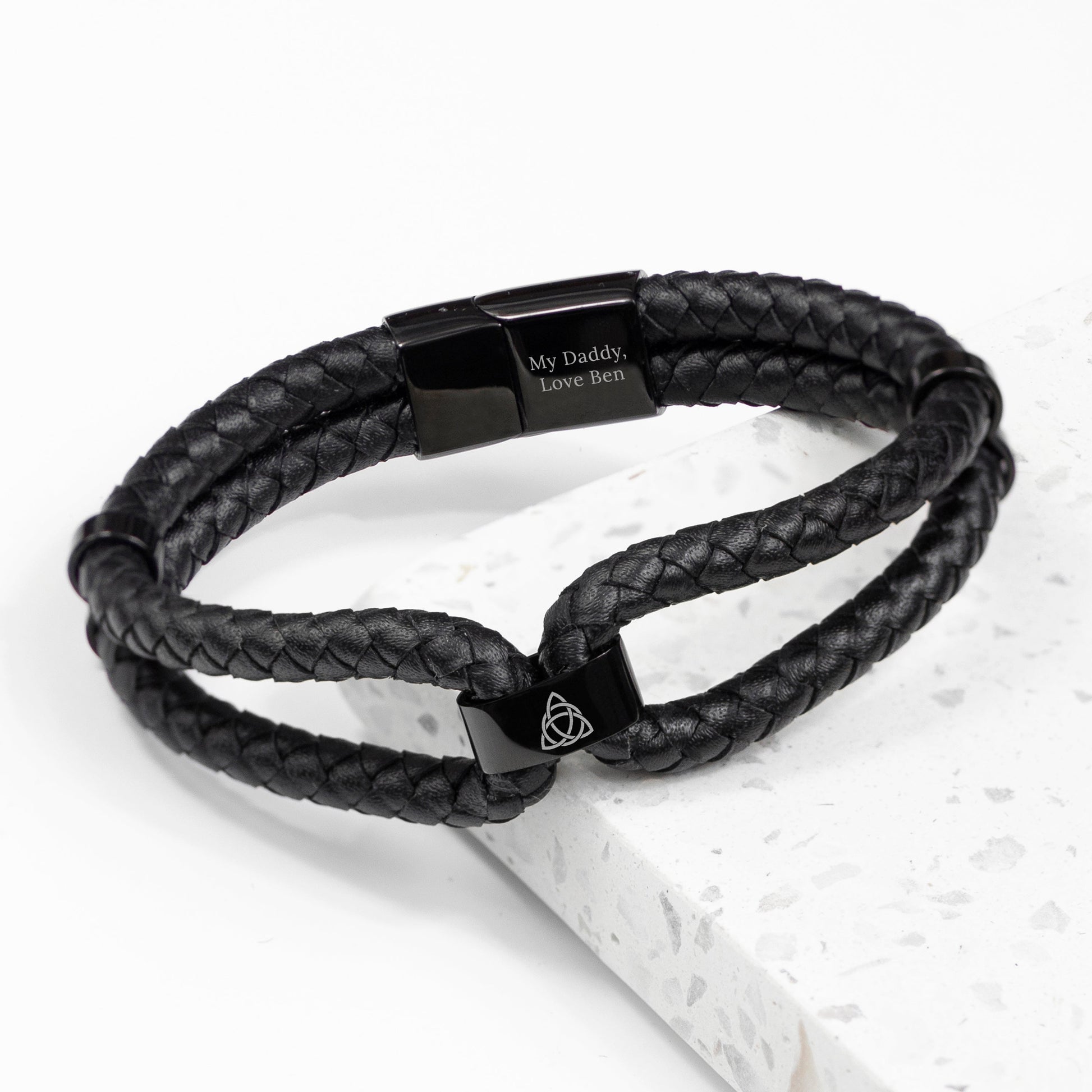 Personalised Men's Dual Leather Bracelet
