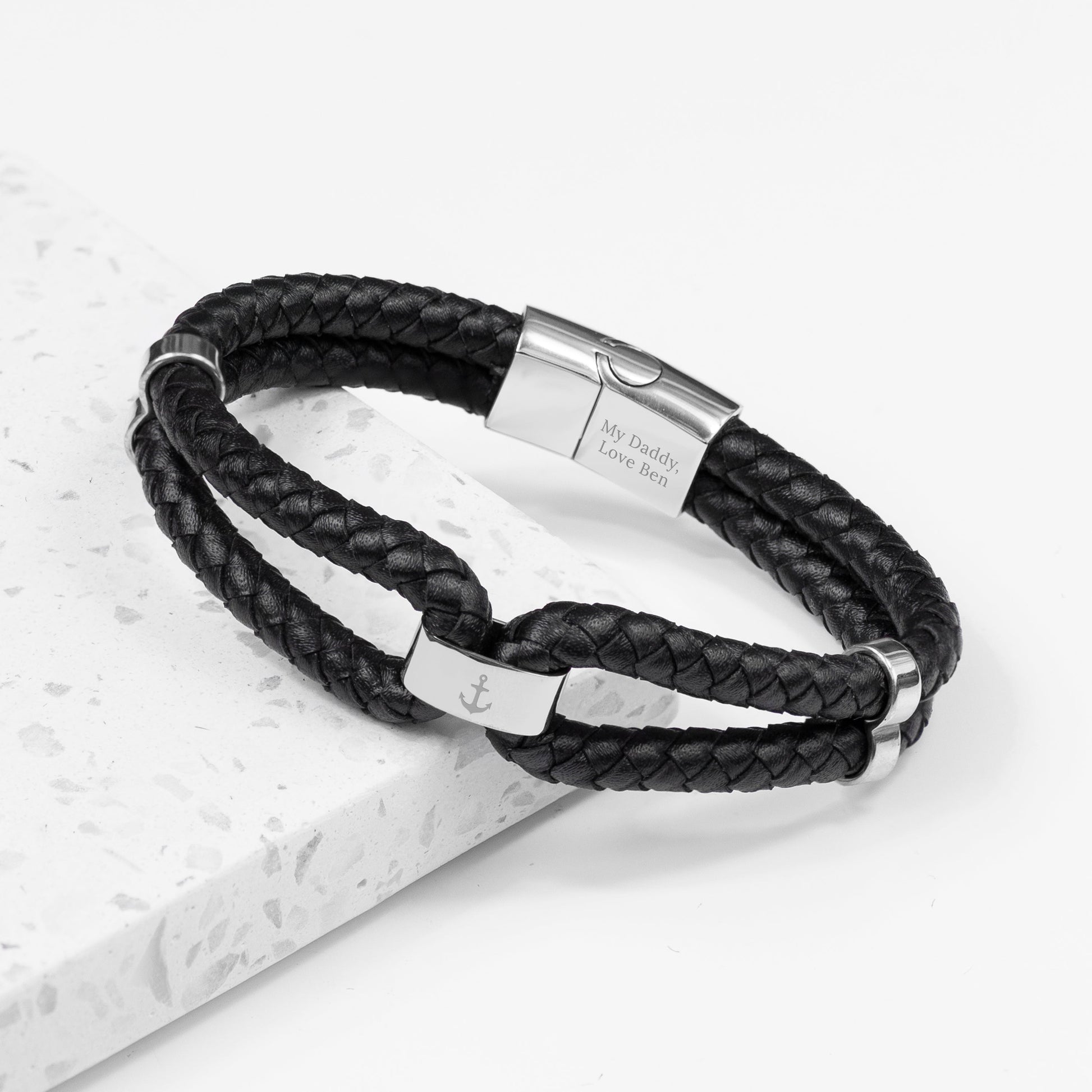 Personalised Men's Dual Leather Bracelet