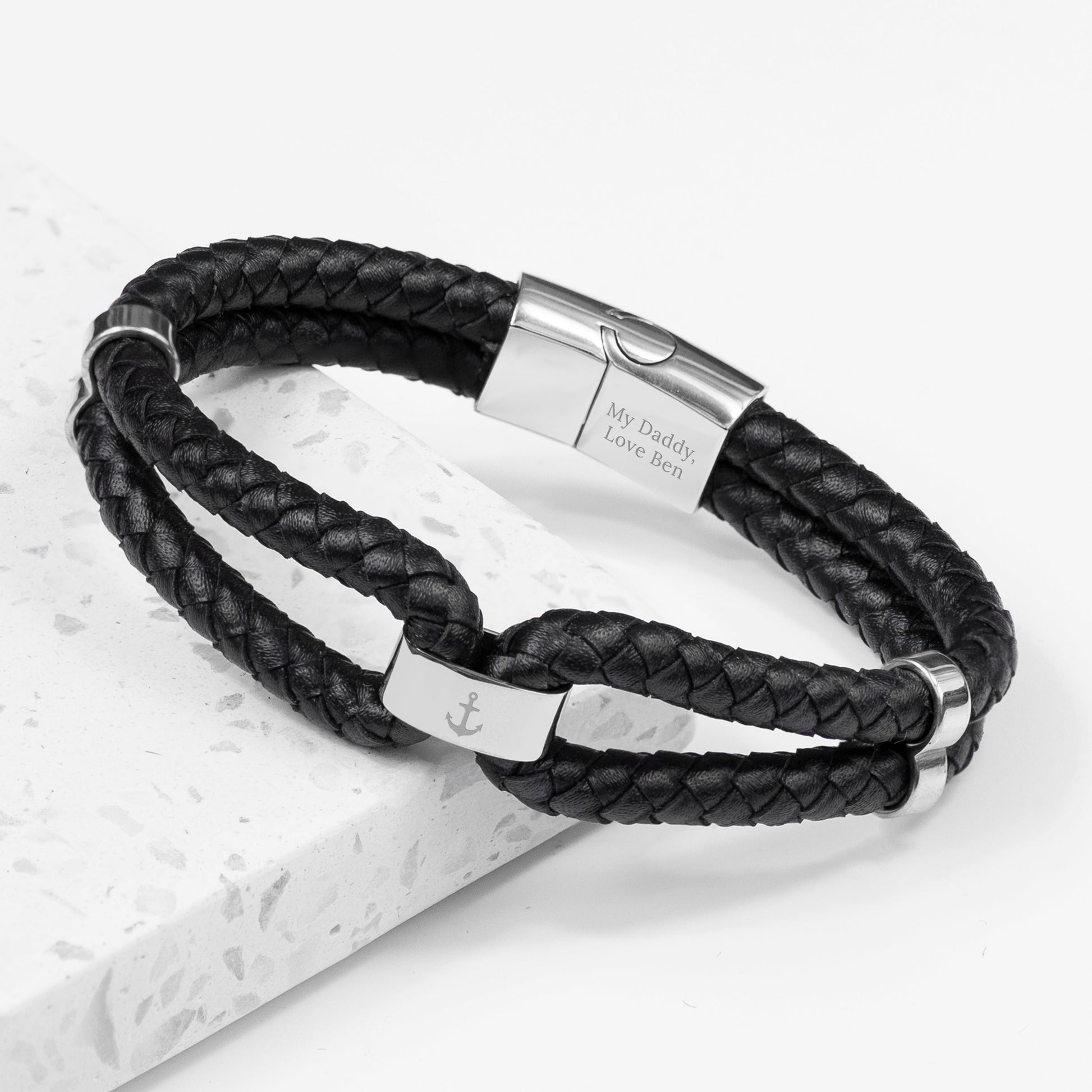 Personalised Men's Dual Leather Bracelet