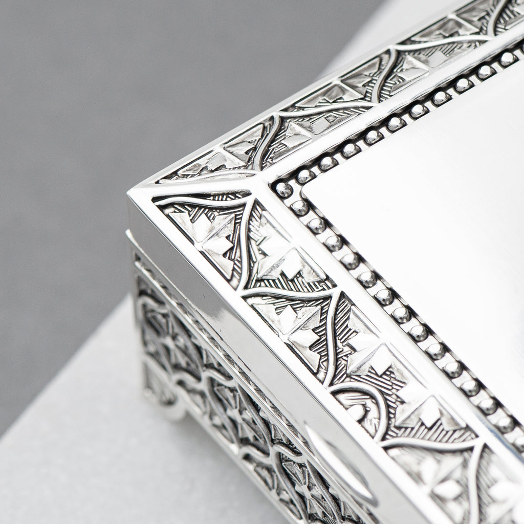 Personalised Miniature Mosaic Silver Trinket Box