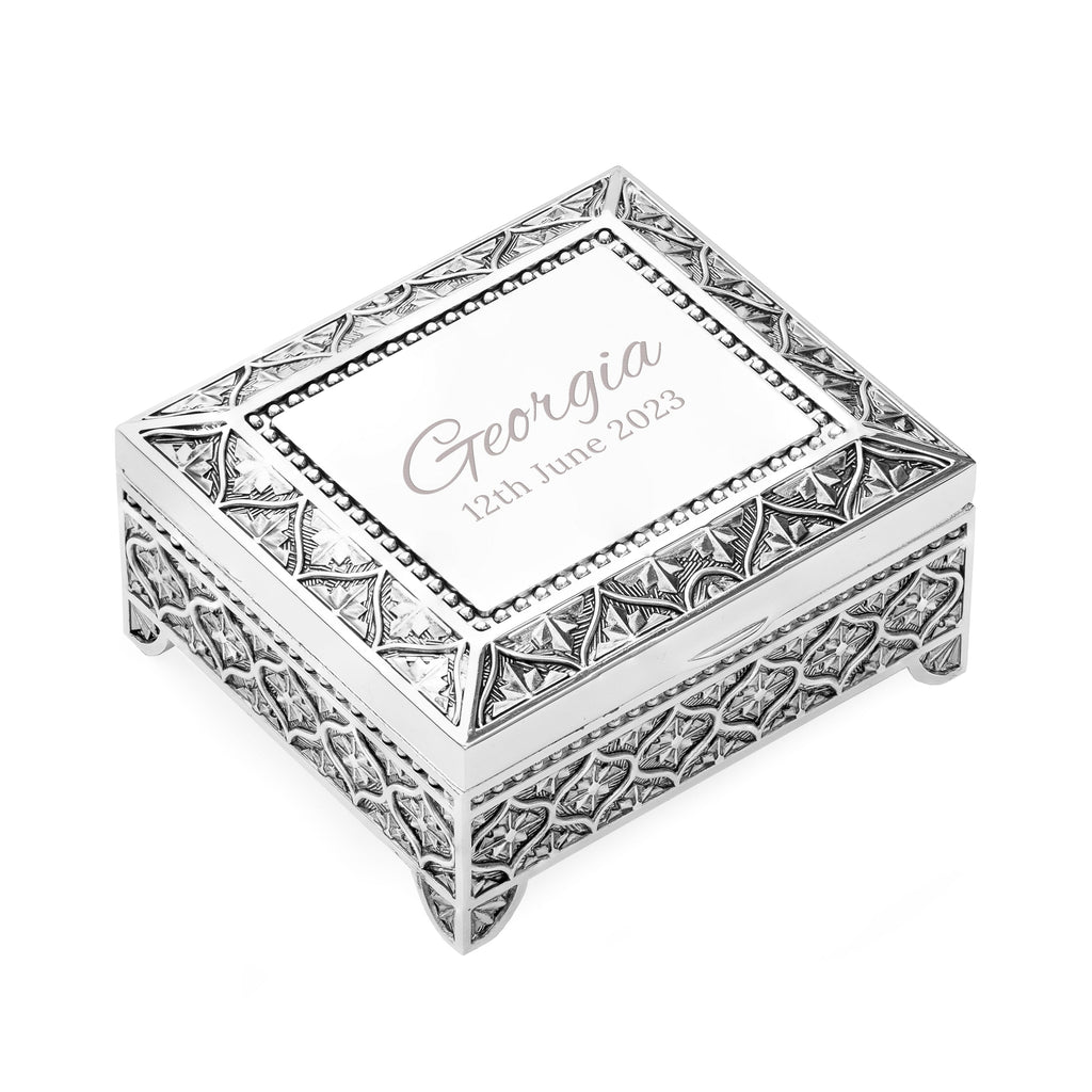 Personalised Miniature Mosaic Silver Trinket Box