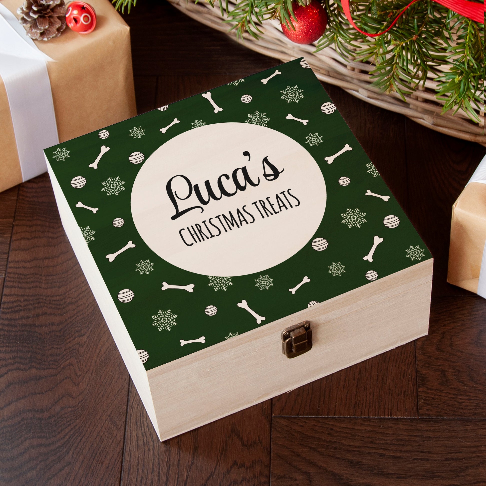 Personalised Festive Pattern Christmas Eve Box