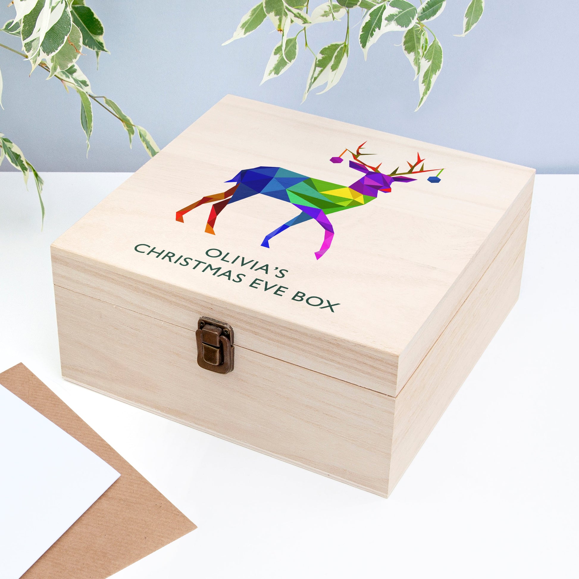 Personalised Geometric Reindeer Christmas Eve Box