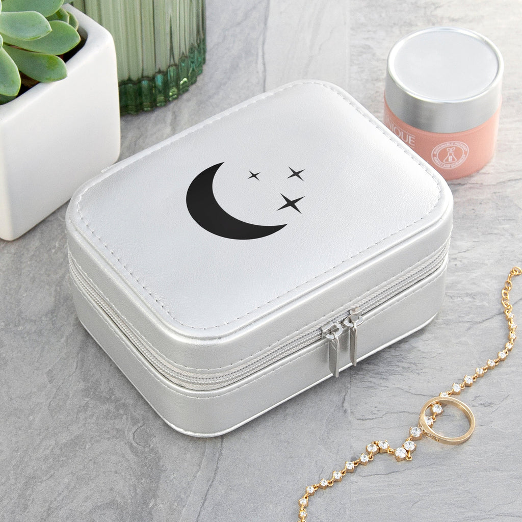 Silver Moon and Stars Jewellery Case