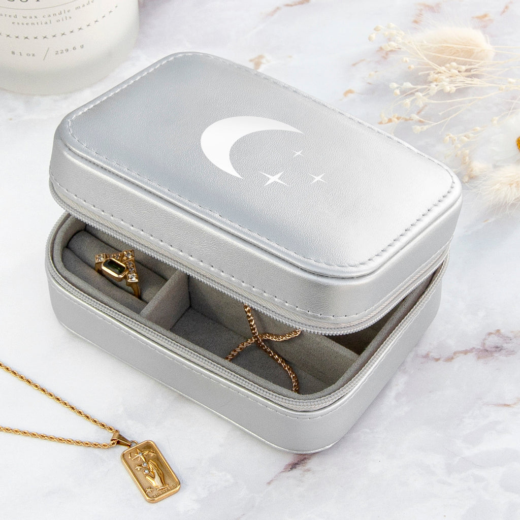 Silver Moon and Stars Jewellery Case