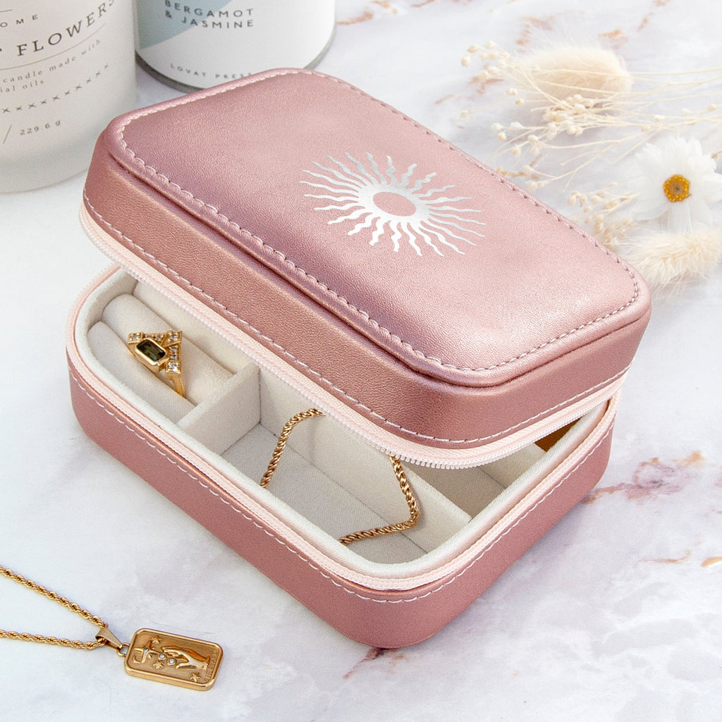 Sparkly Pink Sun Jewellery Case
