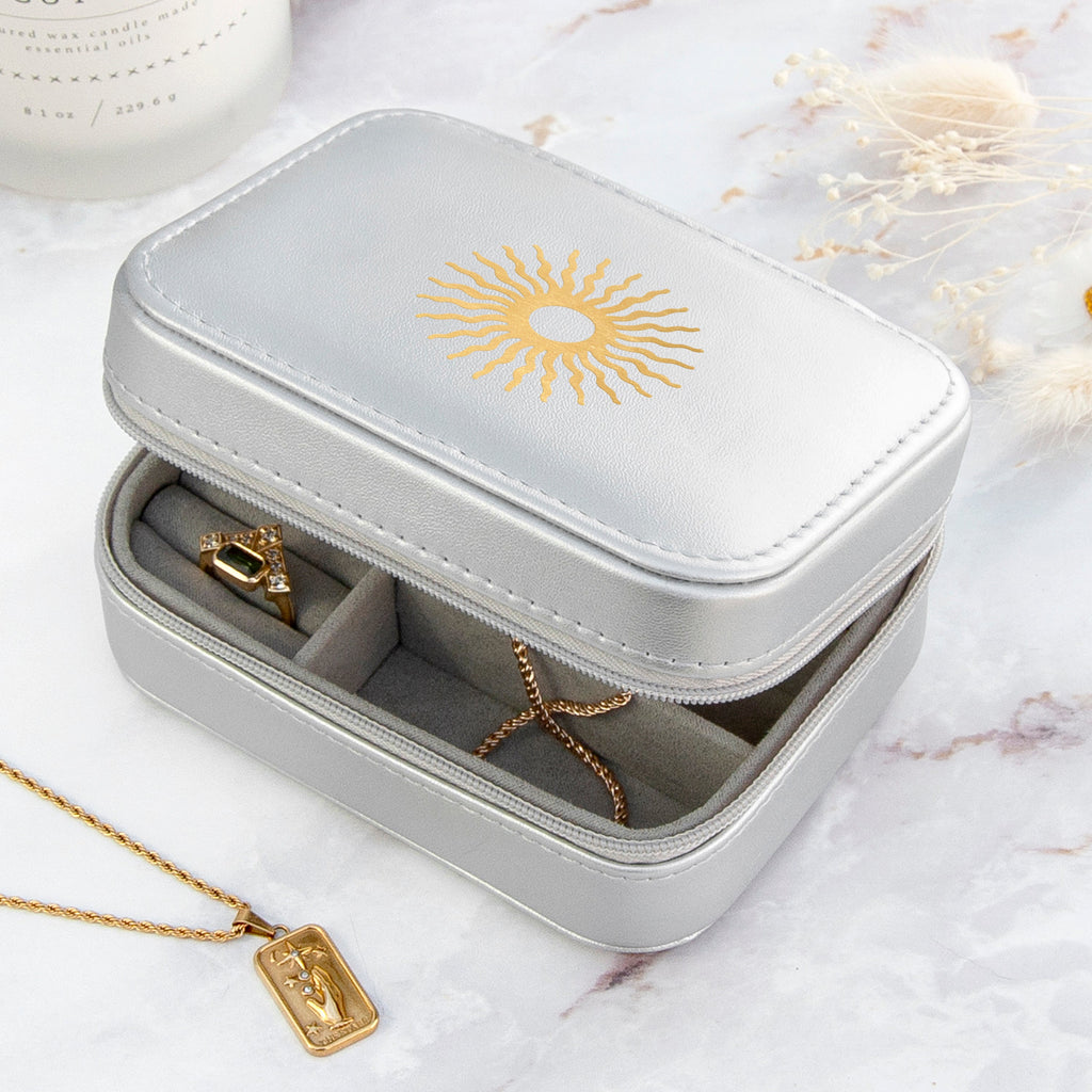Metallic Silver Sun Jewellery Case