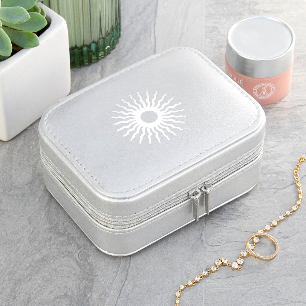 Metallic Silver Sun Jewellery Case