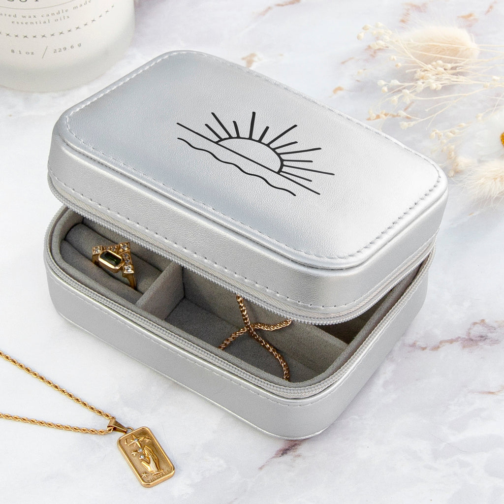 Silver Sunset Sparkly Jewellery Case