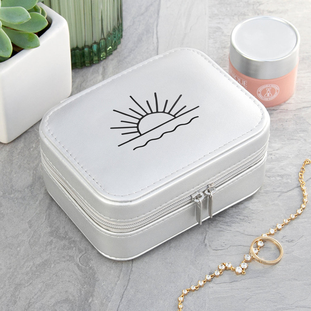 Silver Sunset Sparkly Jewellery Case