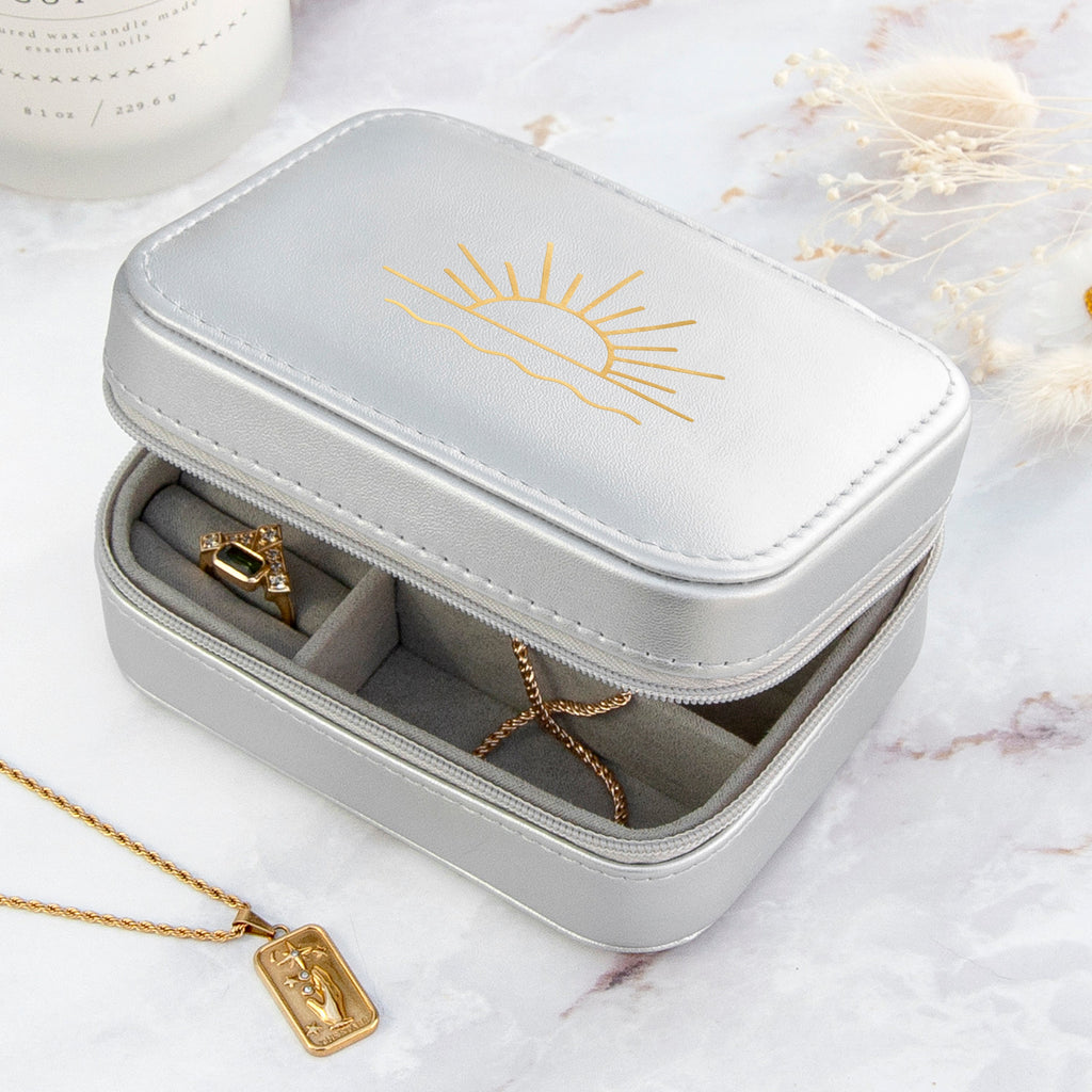 Silver Sunset Sparkly Jewellery Case